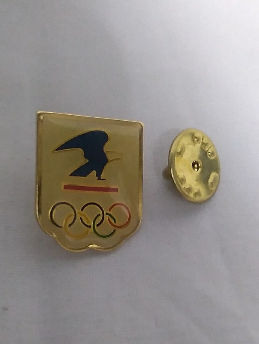 Vintage USPS Olympic Shield Pin with Eagle & Olympic Rings (J1) Made In The USA